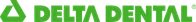 Green Delta Dental logo with a triangular icon and bold uppercase text on transparent background