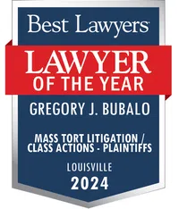 Best Lawyers Lawyer of the Year 2024 award for Gregory J. Bubalo in mass tort litigation and class actions plaintiffs Louisville.