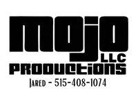 Mojo Productions LLC logo with contact number for Jared 515-408-1074 in bold black text on white background