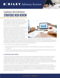 Strategic Risk Review cover