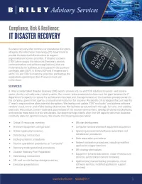 IT Disaster Recovery cover