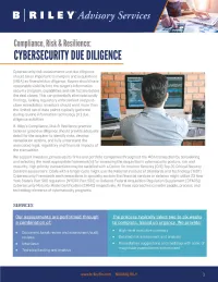 Cybersecurity Due Diligence cover