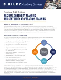 Business Continuity Planning & Continuity of Operations Planning cover