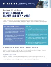 How COVID-19 Impacted Business Continuity Planning cover