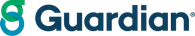 Guardian company logo with teal and blue intertwined design symbol and dark blue text