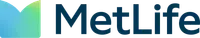 MetLife logo with blue and green stylized M and bold navy blue text MetLife