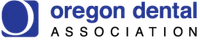 Oregon Dental Association logo with a blue circular icon and bold blue and black text.