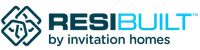 RESIBUILT by Invitation Homes logo with stylized overlapping house icons in blue and black text.