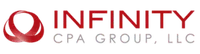 Logo of Infinity CPA Group, LLC featuring a red infinity symbol and company name in bold red letters.