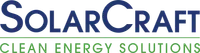 SolarCraft logo with navy blue text and a green underline and tagline Clean Energy Solutions
