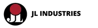 JL logo featuring white initials with a red circle above the letters on a black background.