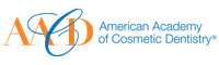 Logo of the American Academy of Cosmetic Dentistry featuring bold orange and blue letters AACD and full name.