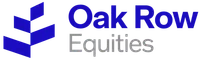 Oak Row Equities logo with blue geometric icon and blue and gray text on transparent background