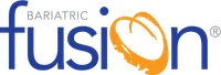 Bariatric Fusion logo with blue and orange text and design accents on a white background