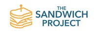 Logo of The Sandwich Project with an orange sandwich icon and blue text on white background.