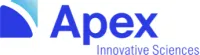 a logo with a blue and white background