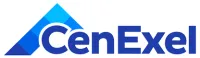 a blue logo with white letters