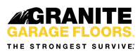 Granite Garage Floors logo with bold yellow and black text highlighting durability and strength.