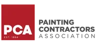 Logo of Painting Contractors Association with red block and white PCA text established 1884.