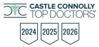 Castle Connolly Top Doctors logo with badges for years 2024, 2025, and 2026
