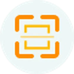 Orange and yellow scanning or focus icon on a white circular background.