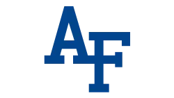 Blue stylized letters A and F overlapping on a black background