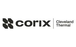 Corix Cleveland Thermal corporate logo with geometric symbol and bold black text on white background