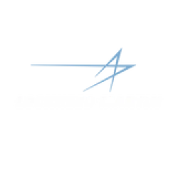 Lockheed Martin logo featuring a blue stylized star and white company name on black background