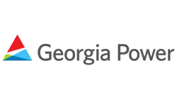 Logo of Georgia Power featuring a multicolored triangular design and company name in black text.