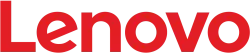 Lenovo logo in bold red letters on a transparent background