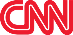 Red CNN logo with interconnected letters on a transparent background
