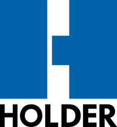 Blue and black abstract geometric shapes forming a symmetrical pattern with rectangles and squares.