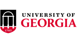 University of Georgia logo featuring red text with a red arch and the year 1785