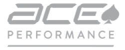 Ace Performance logo with a stylized spade symbol and bold uppercase text on a transparent background.