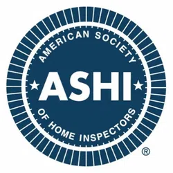Blue circular logo of American Society of Home Inspectors with ASHI acronym in white letters.