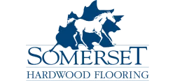 Somerset Hardwood Flooring logo featuring stylized wood pieces above company name in blue.