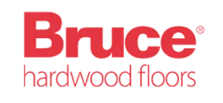 Bruce hardwood floors logo in red text on transparent background
