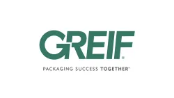 Greif company logo with tagline Packaging Success Together in green and black text on white background