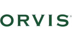 Green uppercase Orvis logo with registered trademark symbol on transparent background