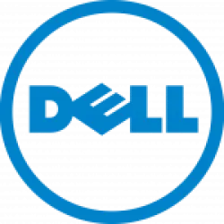 Blue Dell logo with stylized tilted E inside a blue circle on a transparent background