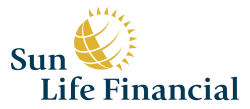 Sun Life Financial logo with a stylized golden sun globe and dark blue text