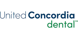 United Concordia Dental logo with blue and green text on white background