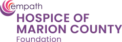 Empath Hospice of Marion County Foundation logo with purple and pink circular design and text.