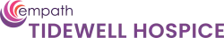 Tidewell Hospice logo with purple and pink circular design and bold purple text
