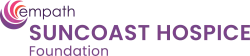 Empath Suncoast Hospice Foundation logo with purple and pink curved design elements and text