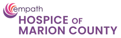 Empath Hospice of Marion County logo with purple and red circular design and bold text