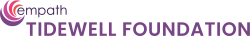 Empath Tidewell Foundation logo with purple text and circular swirl design on a white background