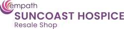 Empath Suncoast Hospice Resale Shop logo with purple and orange circular design elements