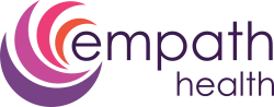 Empath Health logo with stylized curved shapes in purple, pink, and orange next to the text Empath Health.