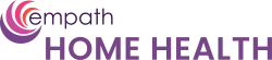 Empath Home Health logo with purple and orange circular design and text on white background